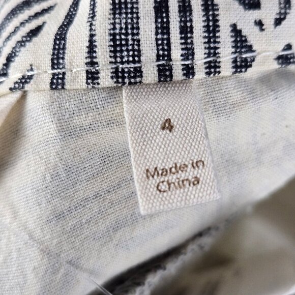 Soft Surroundings Size 4 Black & Cream Patterned Cropped Pants Straight Leg NWT - Picture 11 of 16